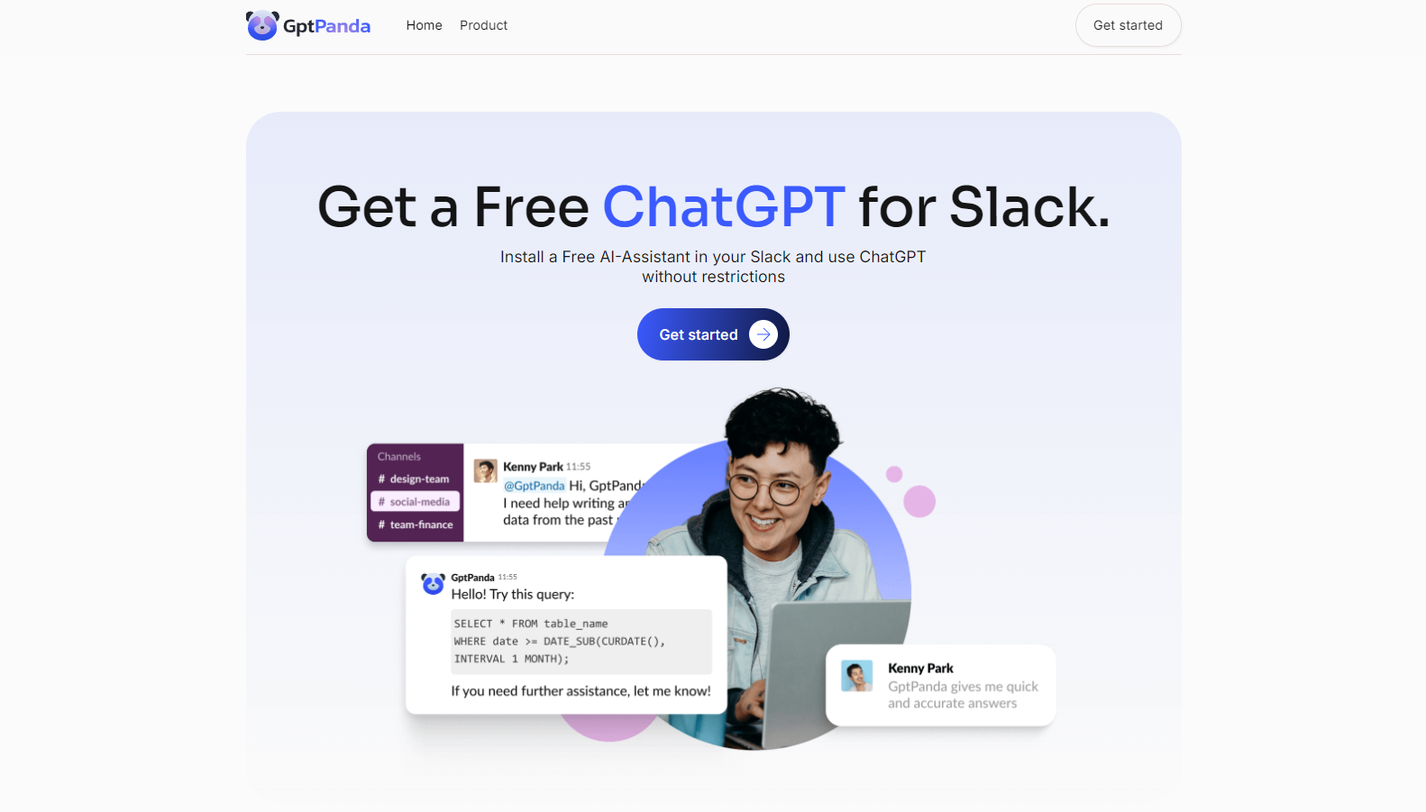 GptPanda - Free ChatGPT for Slack: Install AI Assistant with No Limits