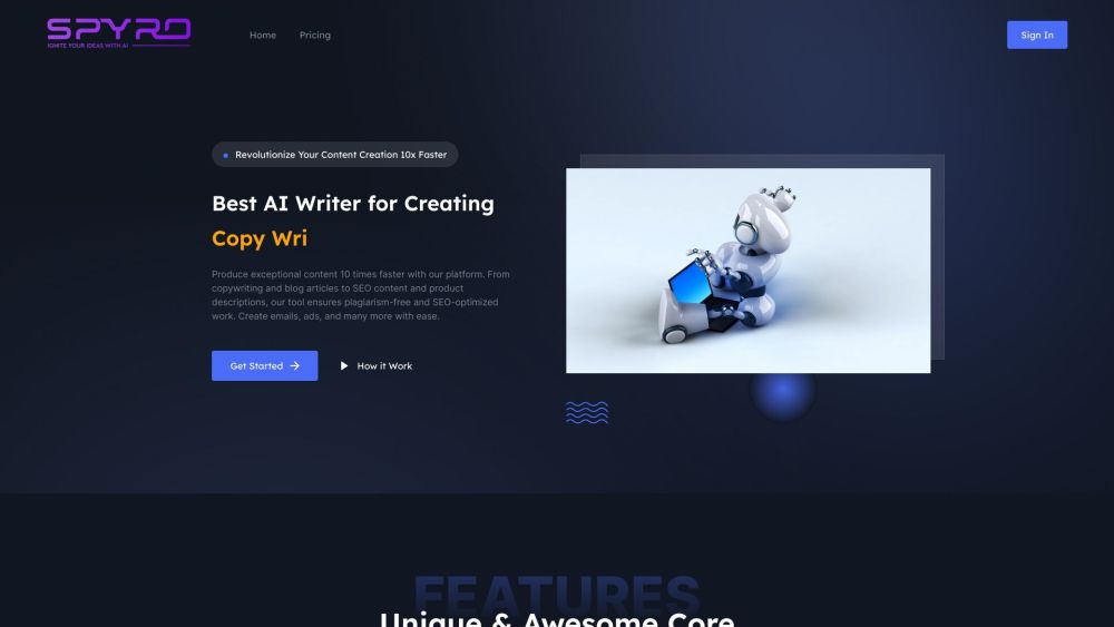 Spyro AI Writer: Fast, SEO, Plagiarism-Free Tool