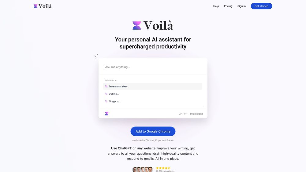 Voilà: AI Writing Aid, Content Tool, Virtual Assistant