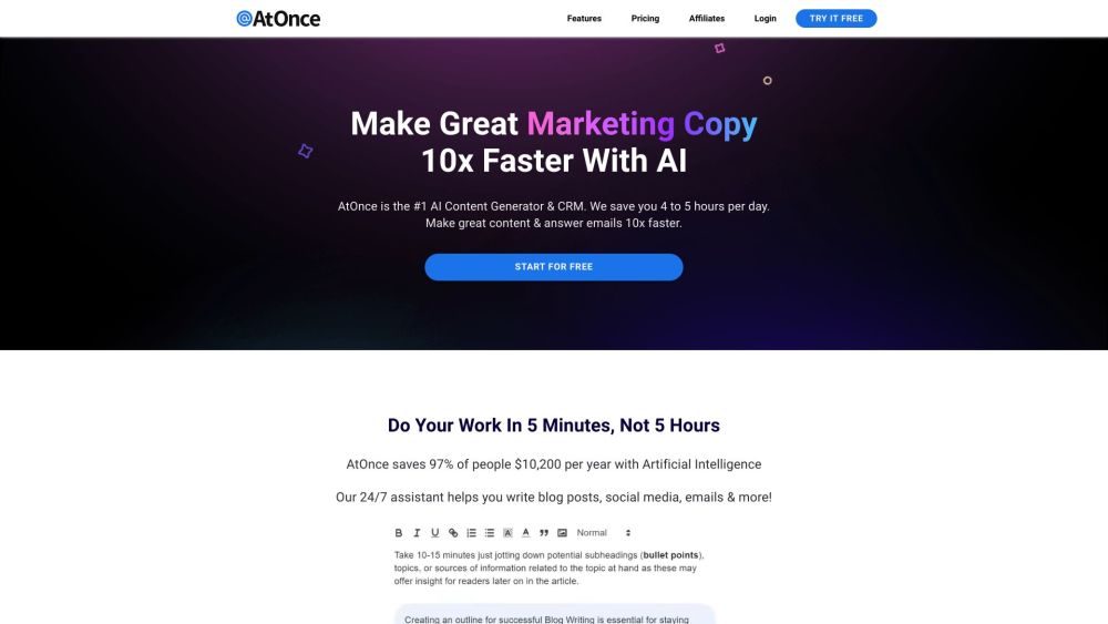 AtOnce: SEO AI Writer & Generator for Fast Articles