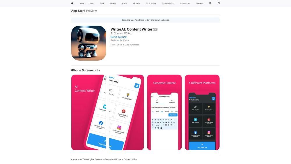 WriterAI: Fast AI Blog & Tweet Content Creation Tool