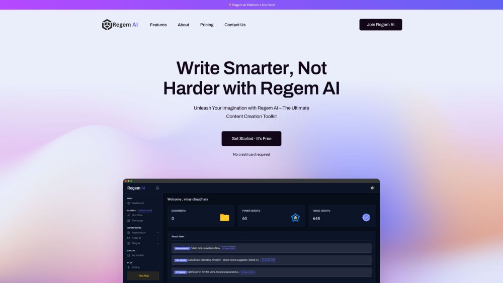 Regem AI Platform: AI Writing, Content Creation Tool