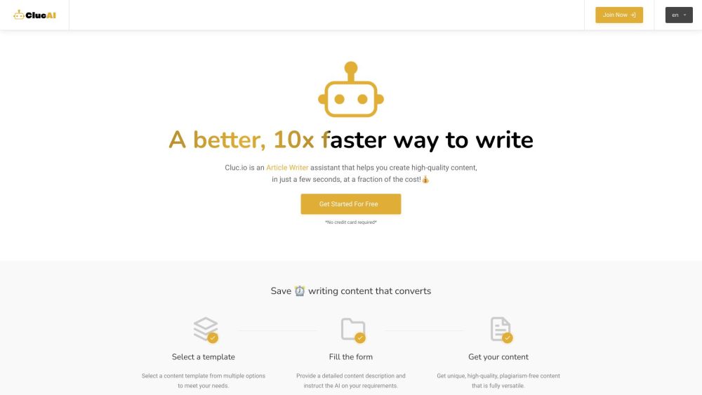 Cluc.io: AI Writing - High-Quality, Fast, SEO-Ready