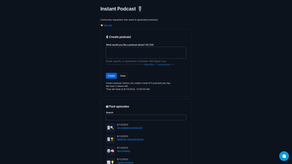 Instant Podcast: Community-Driven, AI-Short Podcasts