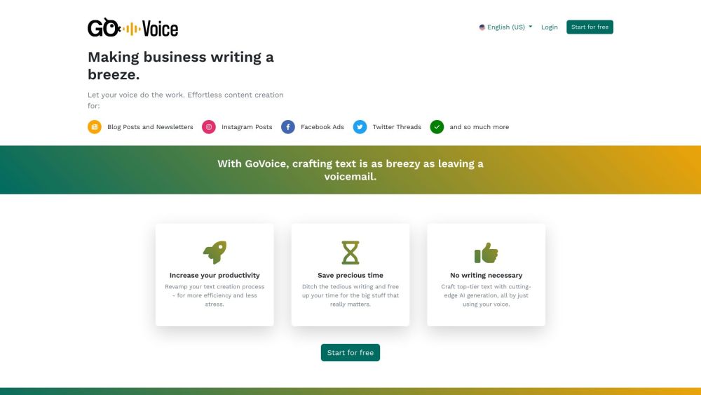 GoVoice: AI Content, Speech-to-Text, Text-to-Speech Tool