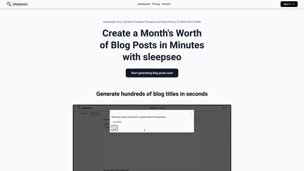 Sleepseo: Create & Import Blog Content Fast