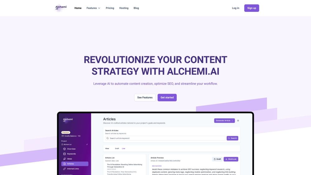 Alchemi.ai: AI SEO, Content Automation, Workflow Streamlining