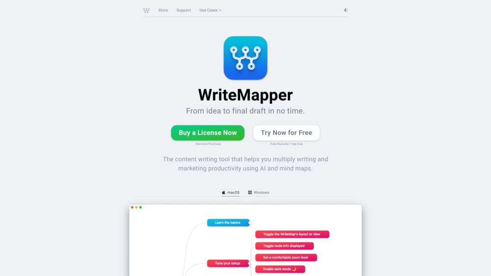 WriteMapper: AI-Driven Mind Mapping for Enhanced Writing