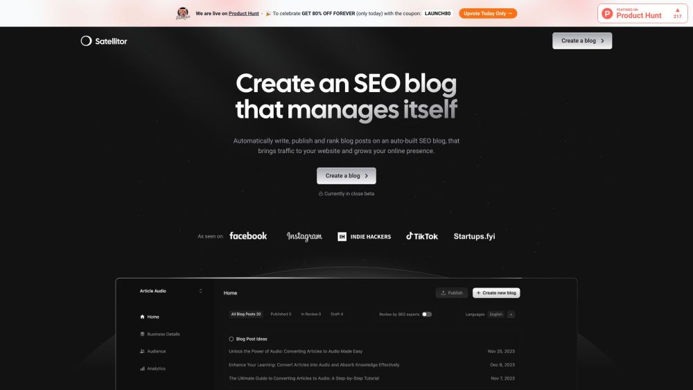 Satellitor: AI SEO Agency for Automated Blogging Solutions