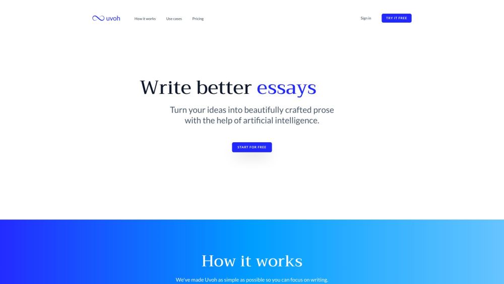 Uvoh: AI Writing Tool for Quick, High-Quality Content