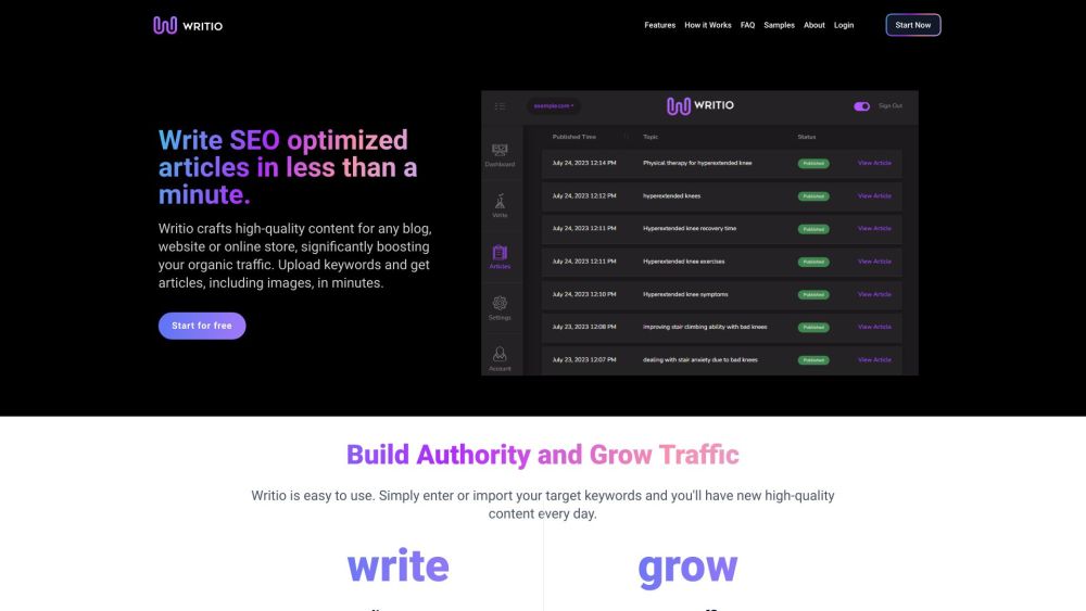 Writio: AI Writer for Blogs & Sites, Boosts Traffic