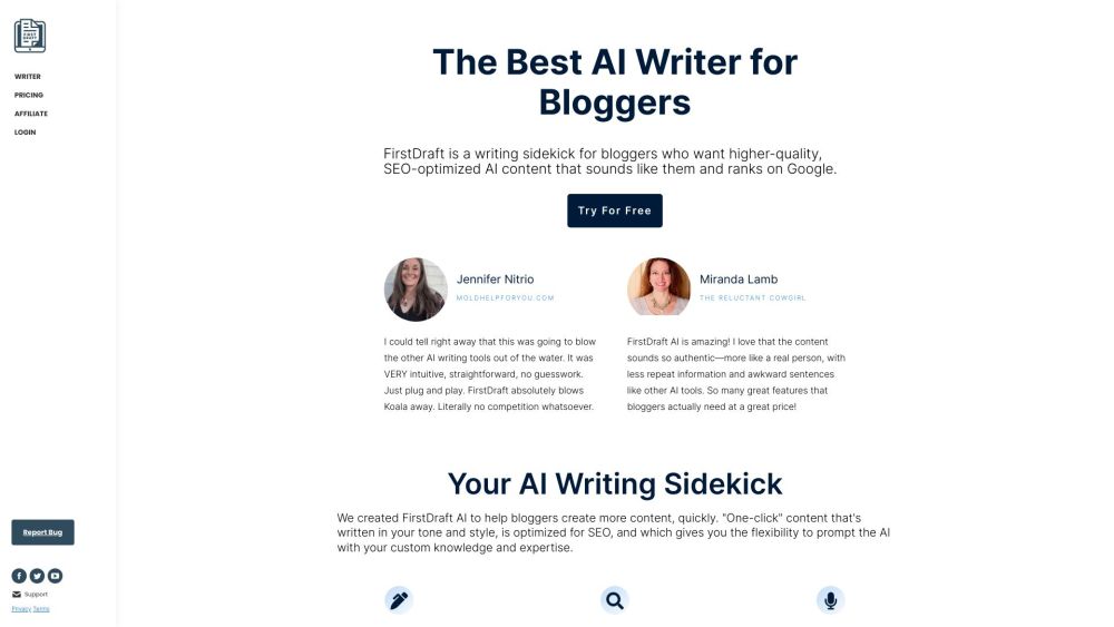 FirstDraft AI: Premier Writing Tool - Best AI Writer for Bloggers