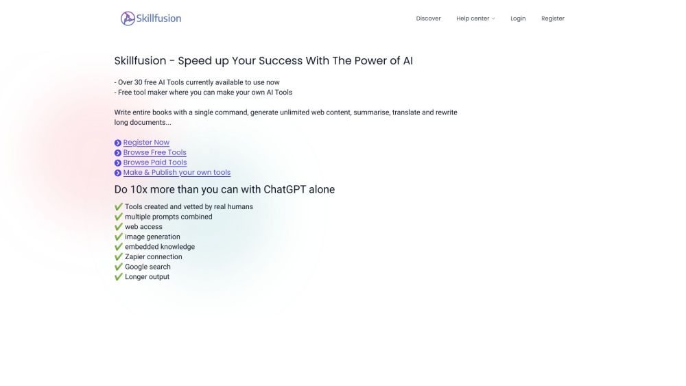 SkillFusion Search: AI Platform with 30+ Free Tools