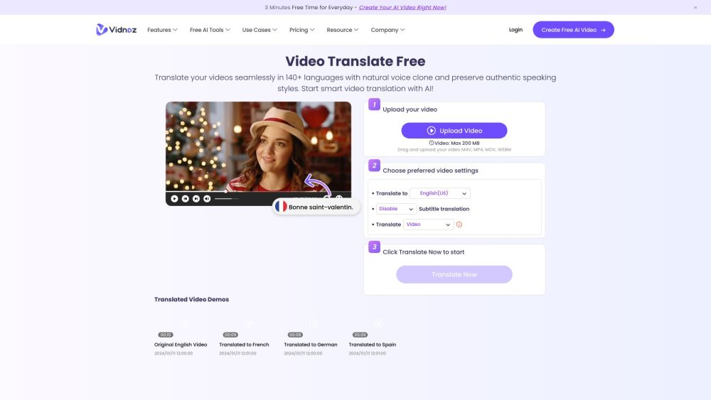 Vidnoz AI Video Translator: Multi-Language Online Conversion