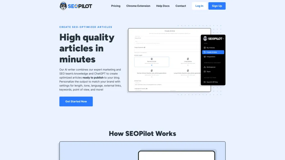 SEOPilot: Supercharge Long Form SEO with AI Content Writer