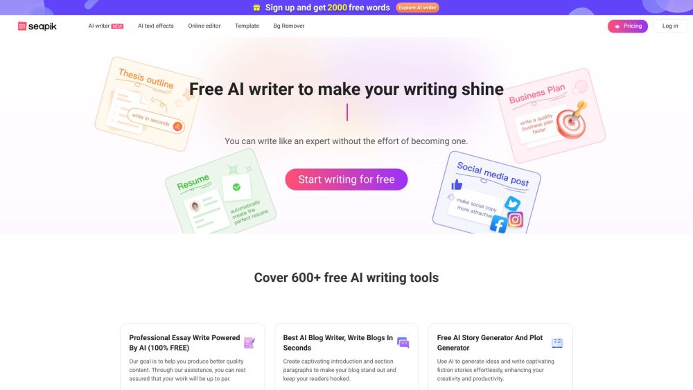 Seapik AI Writer: Generate Texts & Copy Quickly for Free