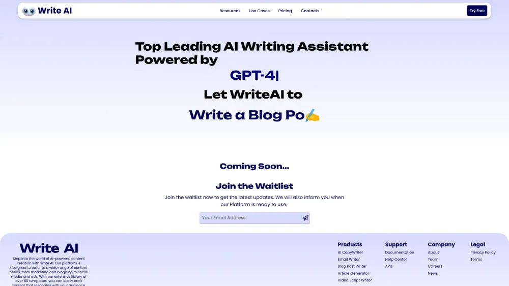 WriteAI.me: Boost Writing with AI for Marketing, Blogging