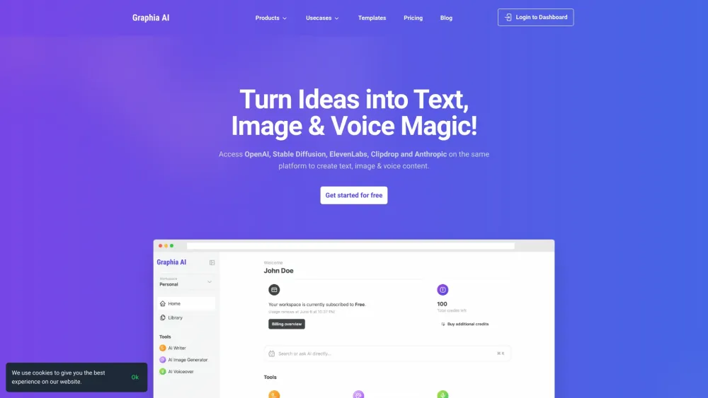 Graphia AI: Create Text, Images, Voice with Top APIs