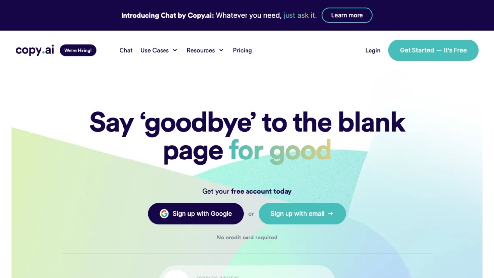 Copy.ai: AI Copywriting for Quality Content in Seconds