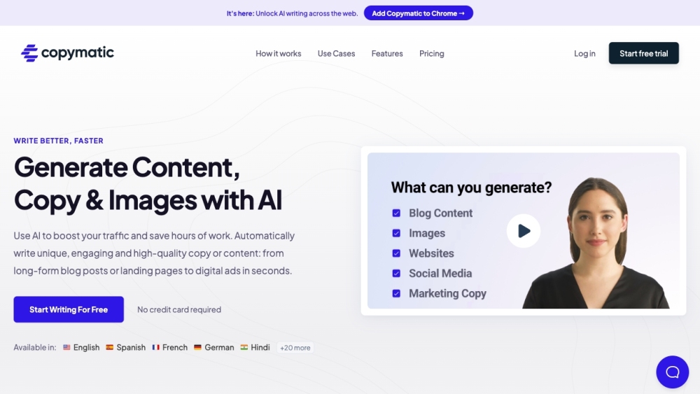 Copymatic: AI Copy for Ads, Blogs & Content in Seconds