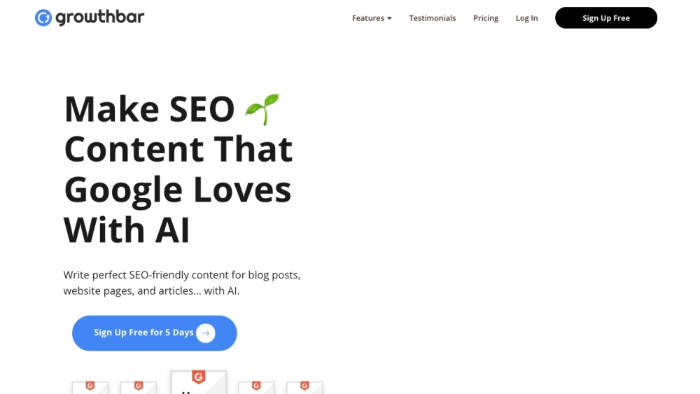 GrowthBar: AI Writing, SEO Audit, Fast Content Tool