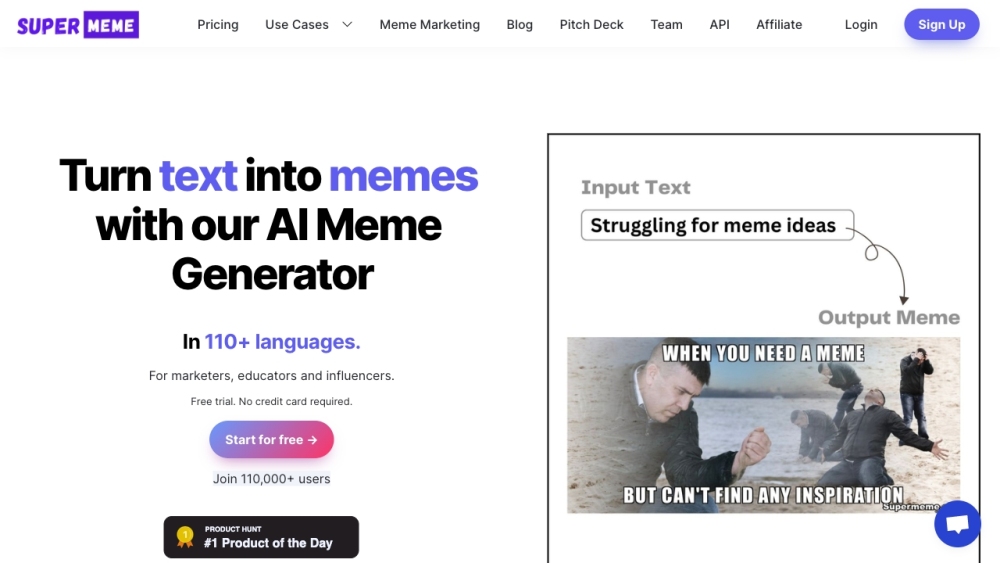 Supermeme.ai: AI Meme Generator, Creative Text to Memes in Clicks