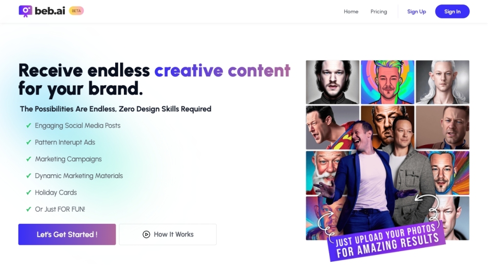 Beb.ai: AI-Powered Creative Content for Social Media, Ads & Campaigns