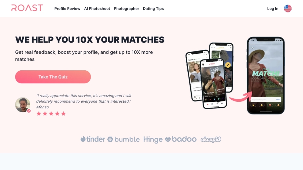 ROAST: Profile Review Service for Tinder, Hinge & Bumble