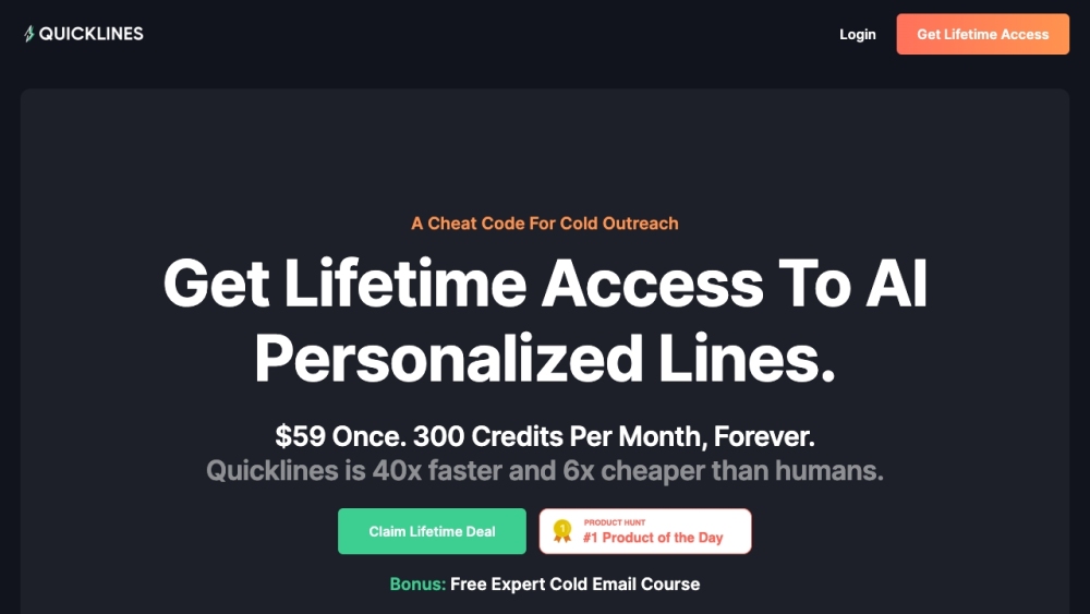 Quicklines: AI Cold Email and Social Scraping Tool