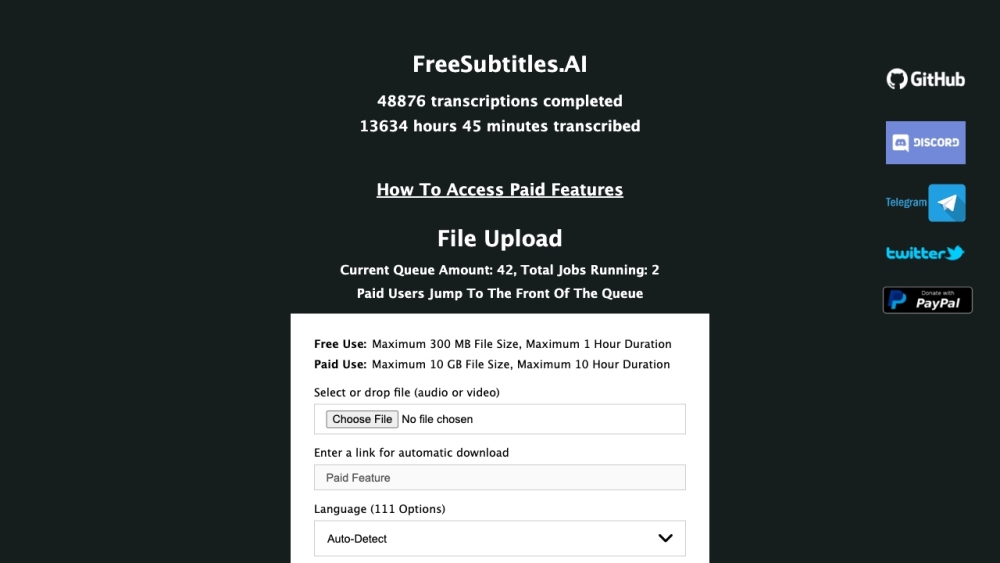 FreeSubtitles.AI: Transcribe & Translate Media Free