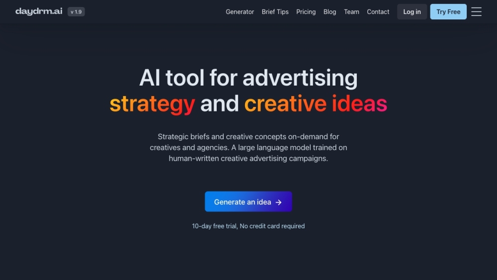 Daydrm.ai: AI-Powered Creative Ad Idea Generator & Strategy Tool