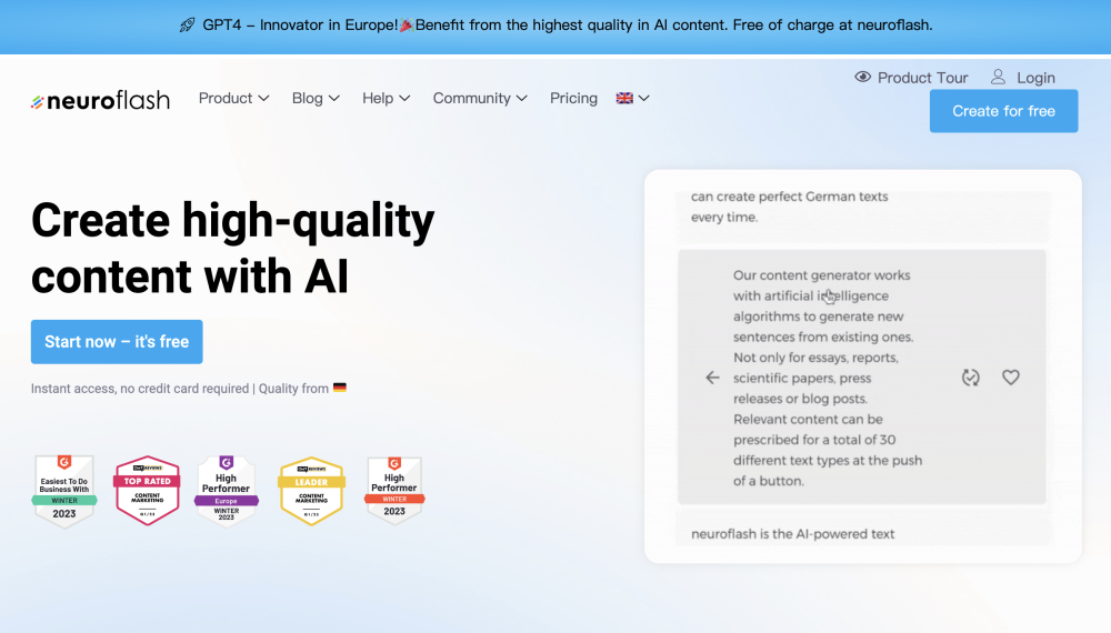 Neuroflash: AI Text & Image Generator, SEO Optimizer & Plagiarism Checker