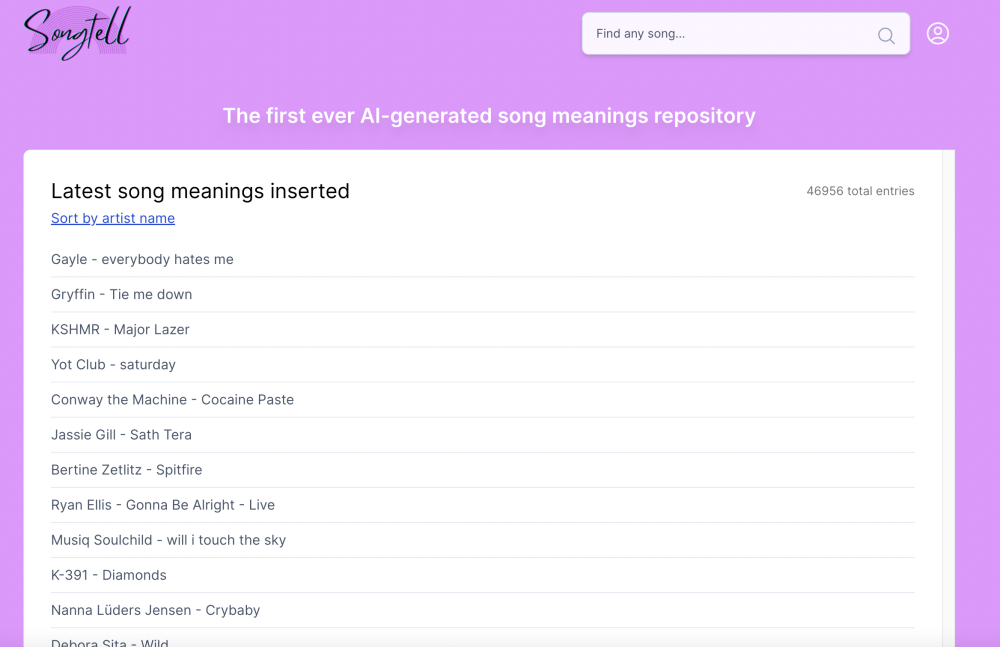 Songtell: AI-Powered Lyric Analysis & Deep Song Insight Platform