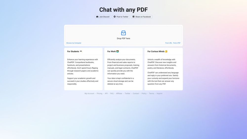 ChatPDF: AI Chat for Instant PDF Analysis & Understanding