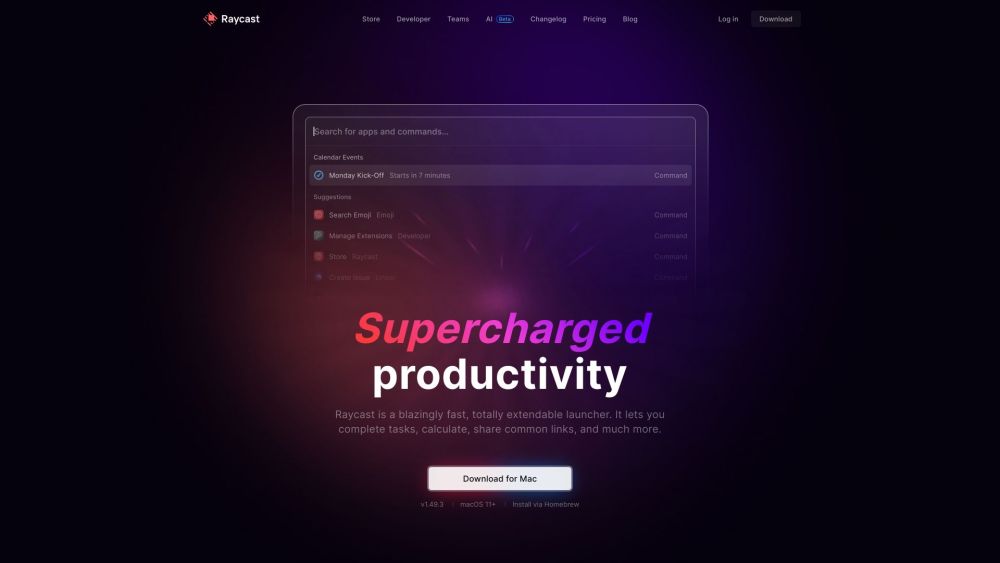 Raycast: Fast, Extendable Launcher for Efficient Task Control