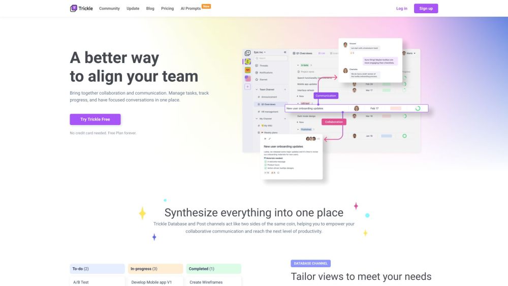 Trickle: AI-Powered Team Collaboration & Communication Tool Integration