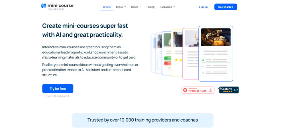 Mini Course Generator: Create Interactive Courses Fast with AI Assistance