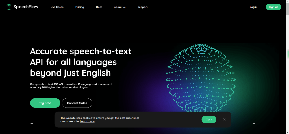 SpeechFlow: Accurate Speech to Text API in 14 Languages, Easy Integration