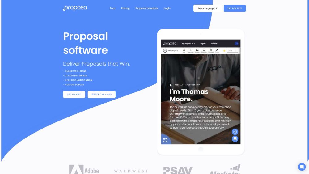 Proposa: eSign Software, AI Content Writer, CRM, GPS Tracking