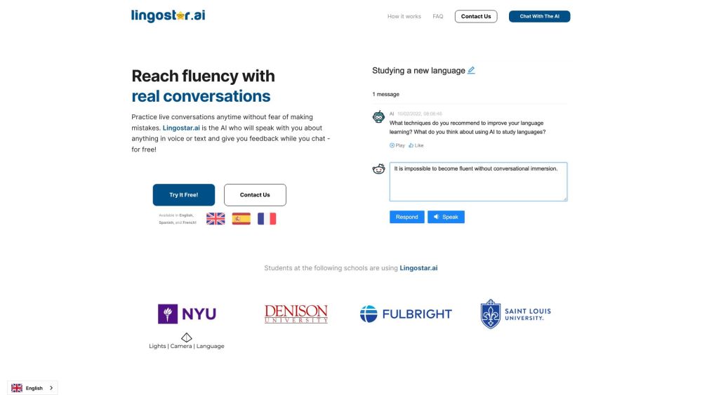 Lingostar: AI Language Learning for English, Spanish, French