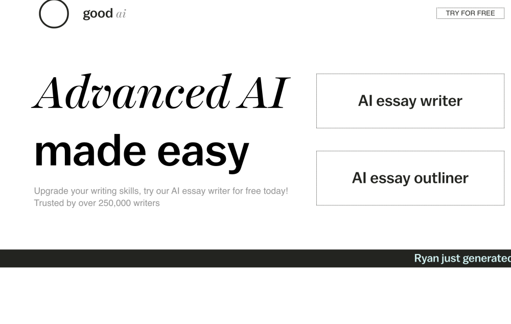 The Good AI: Quick, Accurate AI-Powered Essay Writing Service