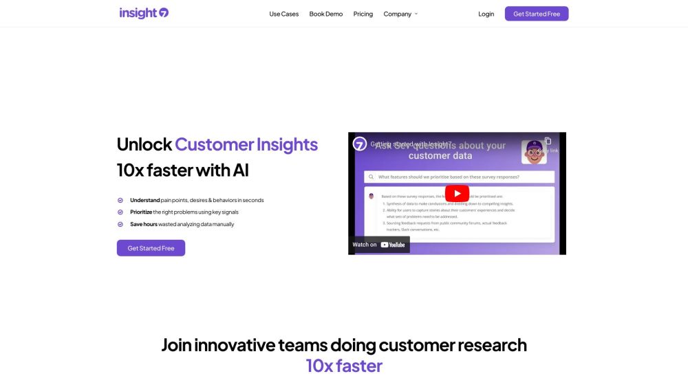 Insight7: AI Insights Repository for Fast, Actionable Customer Analysis