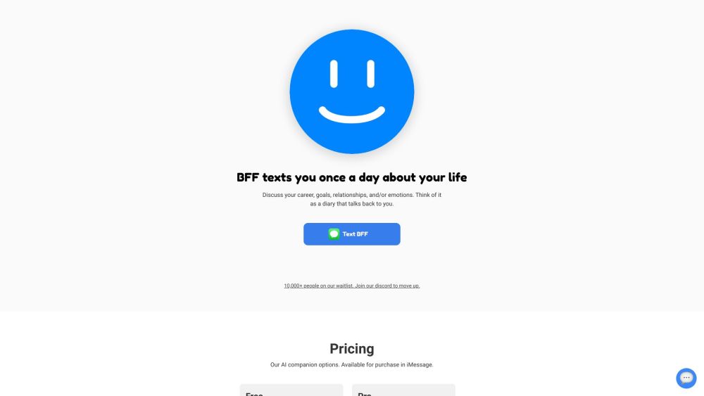 BFF: AI Companion - Daily Dialogue, Goals, Emotions, iMessage Diary