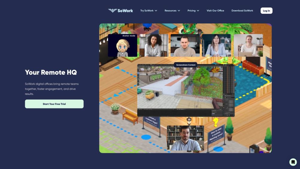 SoWork: AI Smart Office with HD Video Chat and Customizable Spaces