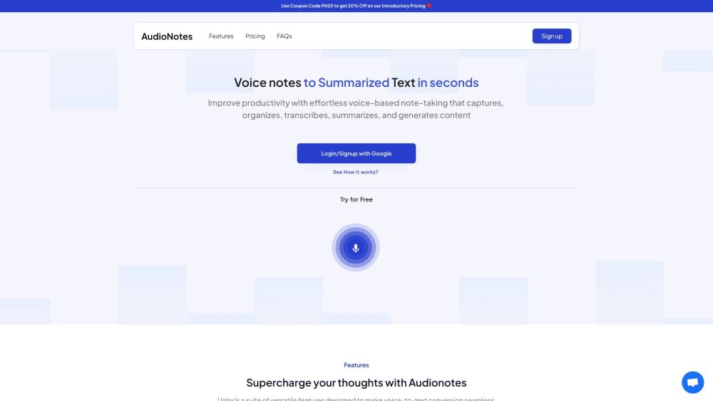 AudioNotes: AI Summarizing, Note-taking, Organizing & Productivity App