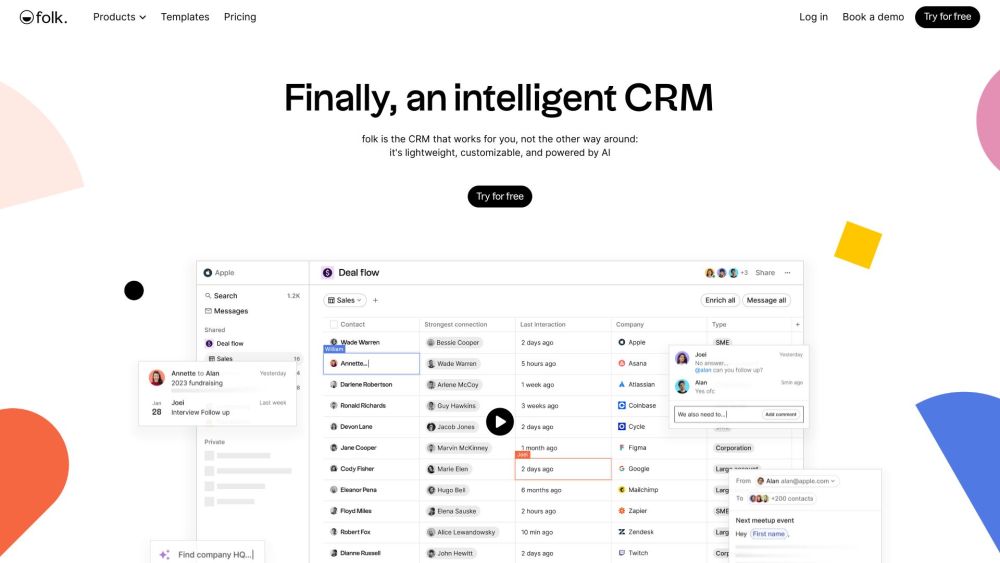 Folk CRM: AI-Powered, Customizable, Lightweight for Strong Relations