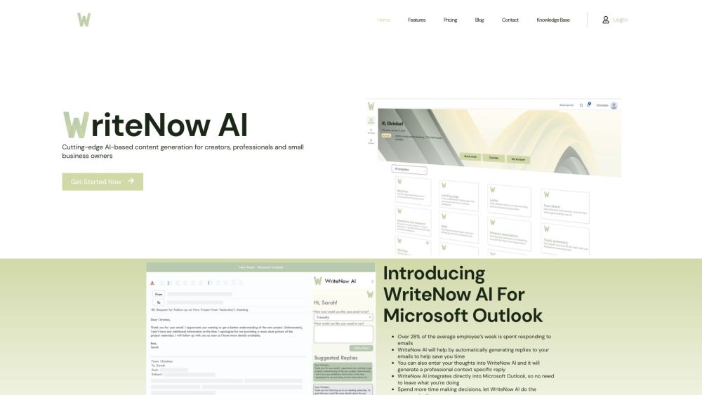 WriteNow AI: AI-Powered Content Generation with GPT3 Tech