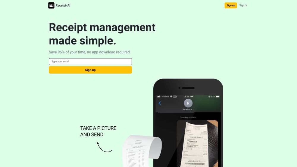 Receipt-AI: AI-Powered Text-to-Upload Receipt Management Solution