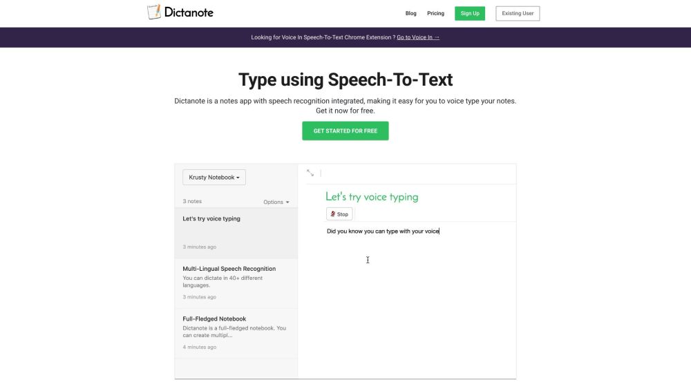 Dictanote: Voice Typing in 50+ Languages & 80+ Dialects