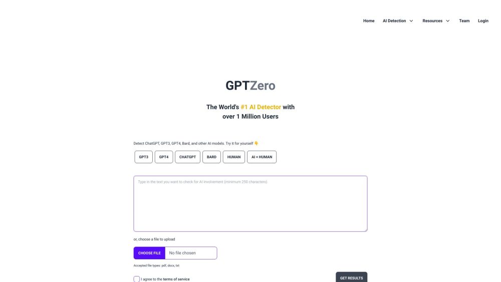 GPTZero : Advanced AI Detection Tool for AI-Generated Content